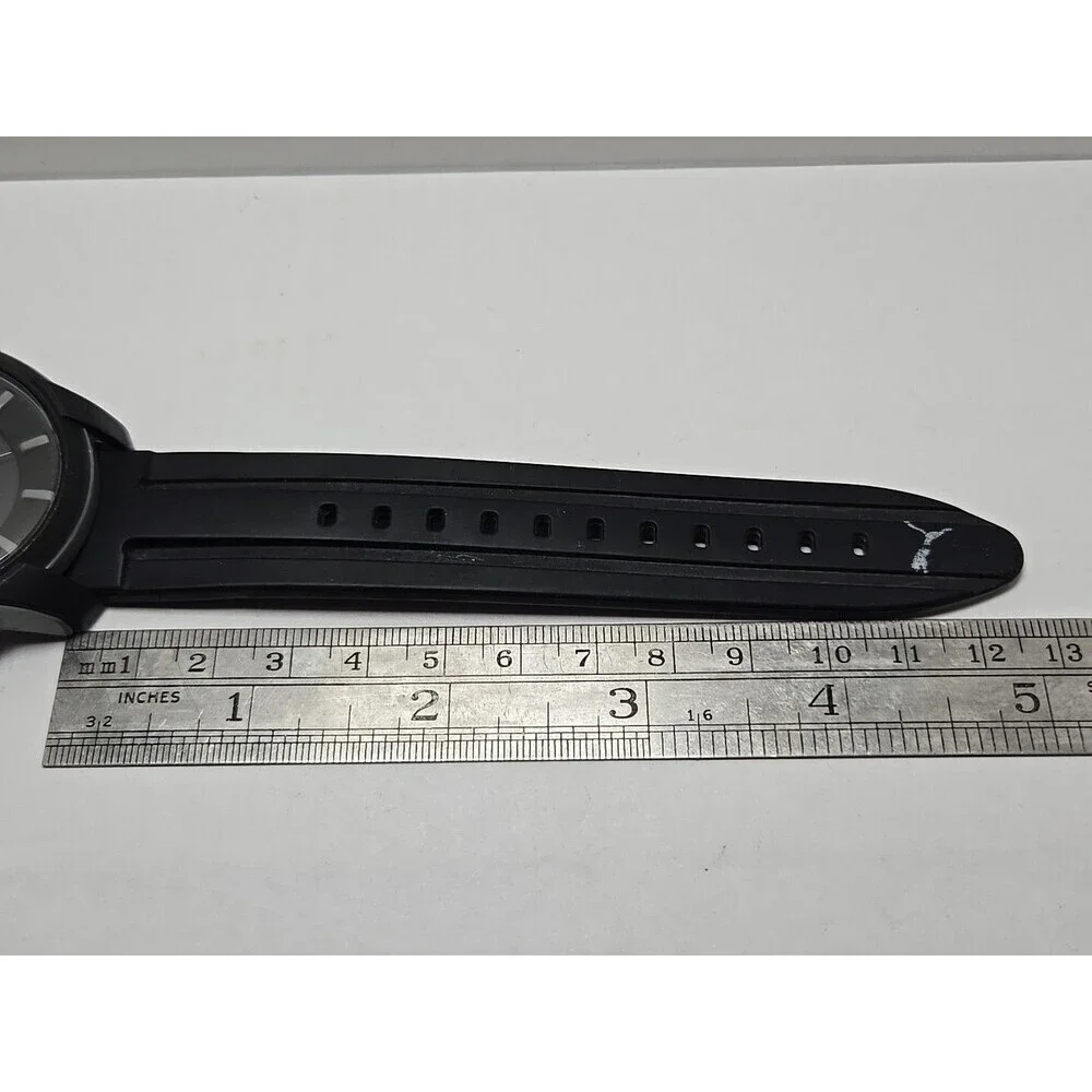 Mens Puma 2 Three Hand 45mm Silicone Watch P6018 Black Matte Gray 10ATM